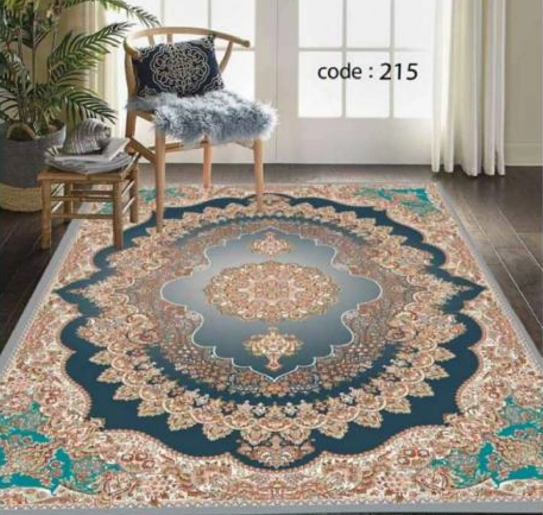 روفرشی کشدار مخمل شانل تراکم بالا (کاور فرش) کد A215 - 1