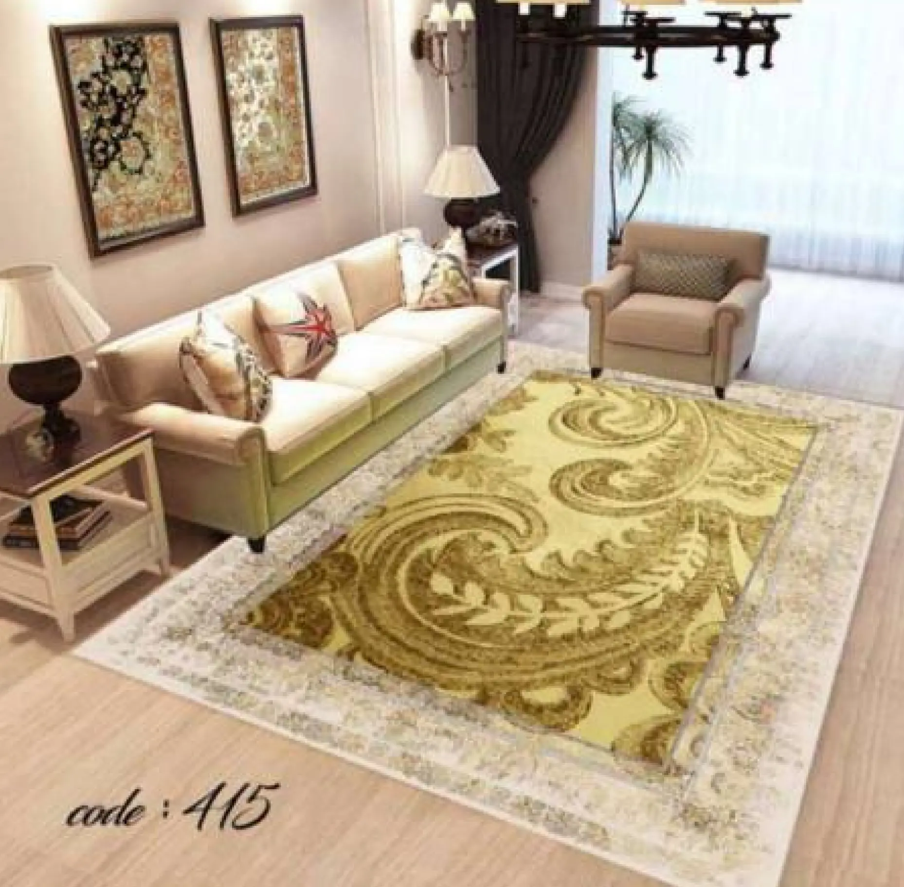 روفرشی کشدار مخمل شانل تراکم بالا (کاور فرش) کد A415 - 1