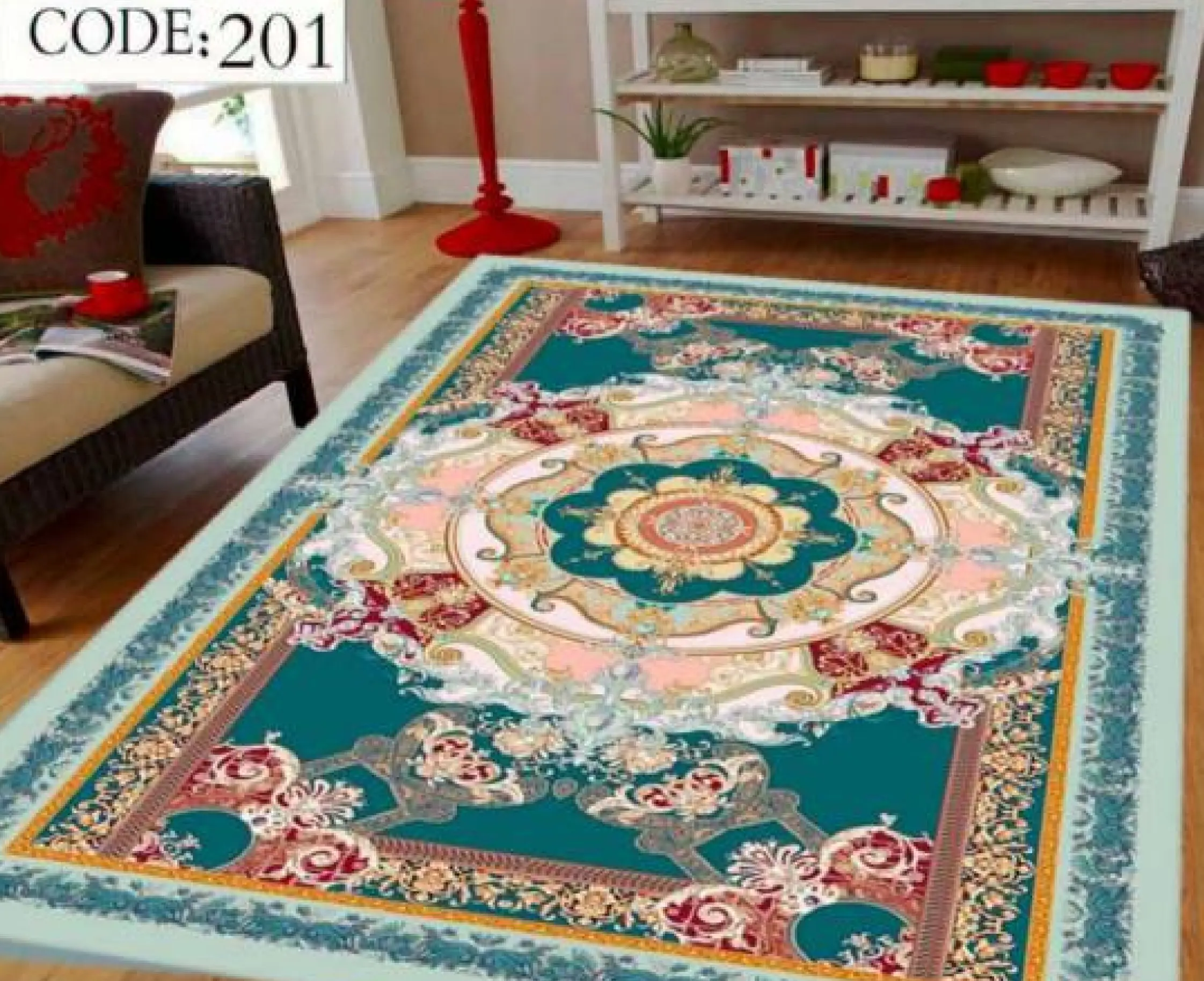 روفرشی کشدار مخمل شانل تراکم بالا (کاور فرش) کد A201 - 1