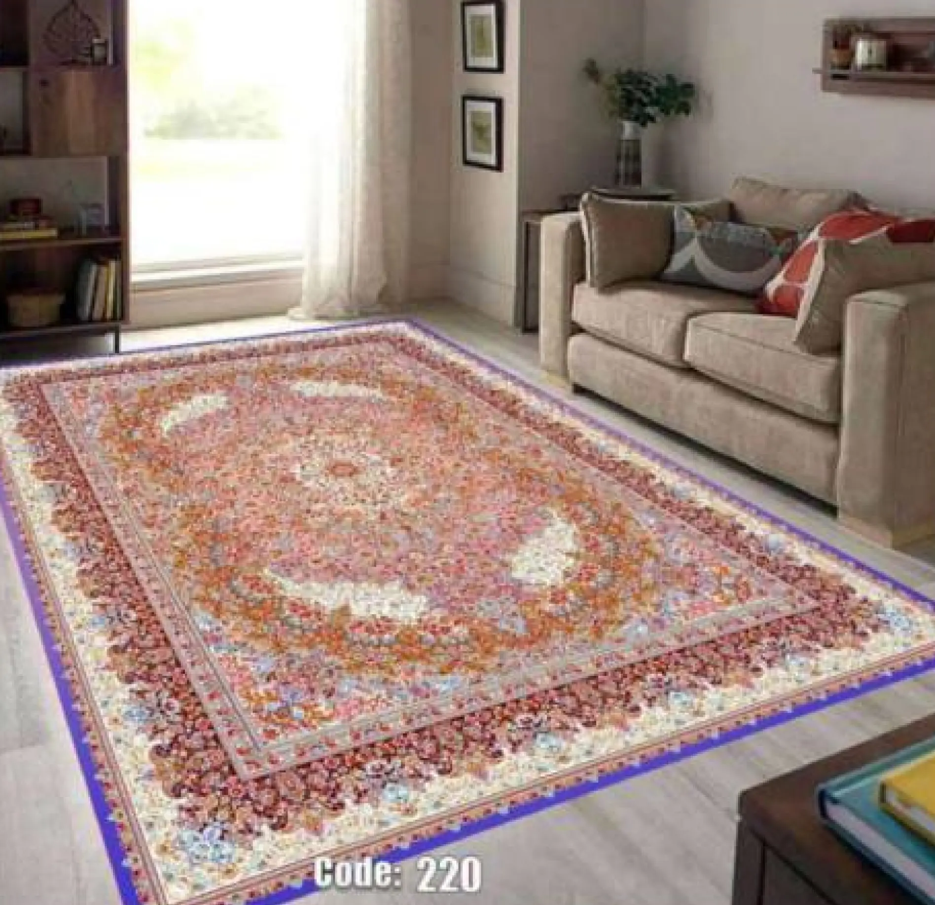 روفرشی کشدار مخمل شانل تراکم بالا (کاور فرش) کد A220 - 1