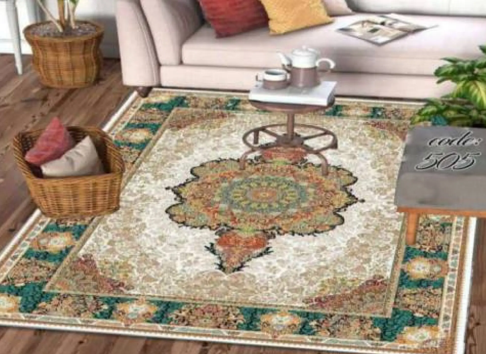 روفرشی کشدار مخمل شانل تراکم بالا (کاور فرش) کد A505 - 1