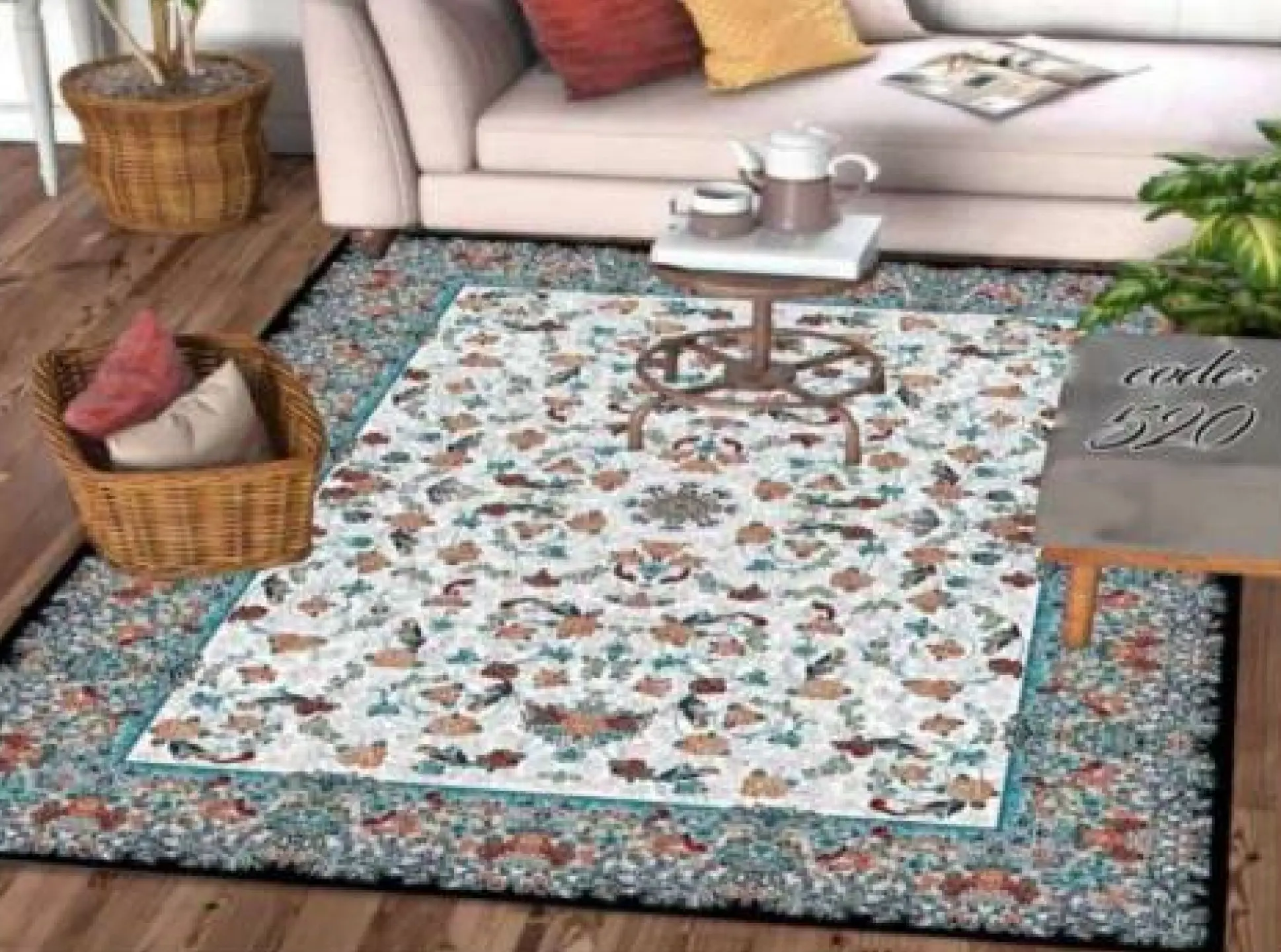 روفرشی کشدار مخمل شانل تراکم بالا (کاور فرش) کد A520 - 1