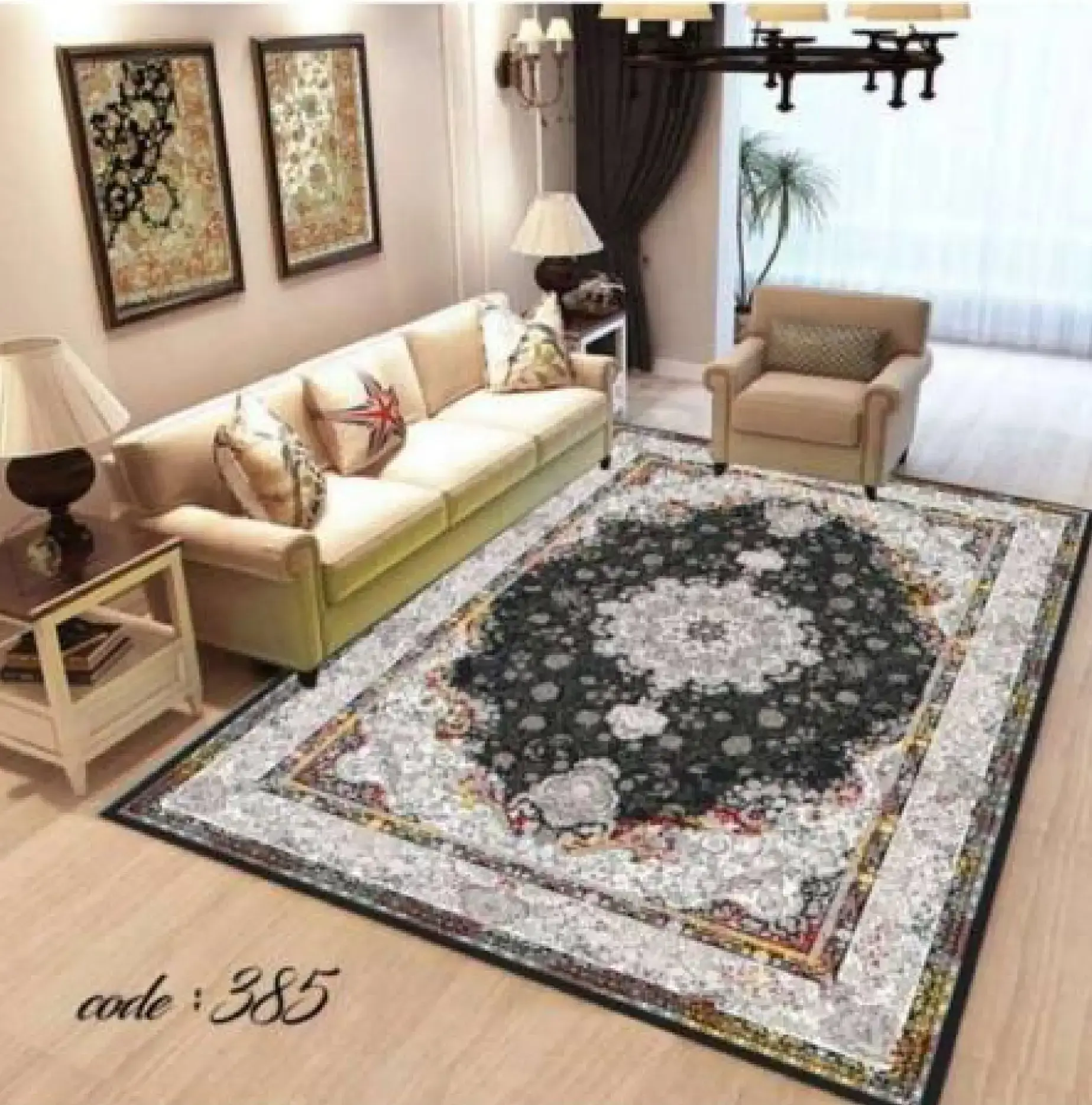 روفرشی کشدار مخمل شانل تراکم بالا (کاور فرش) کد A385 - 1