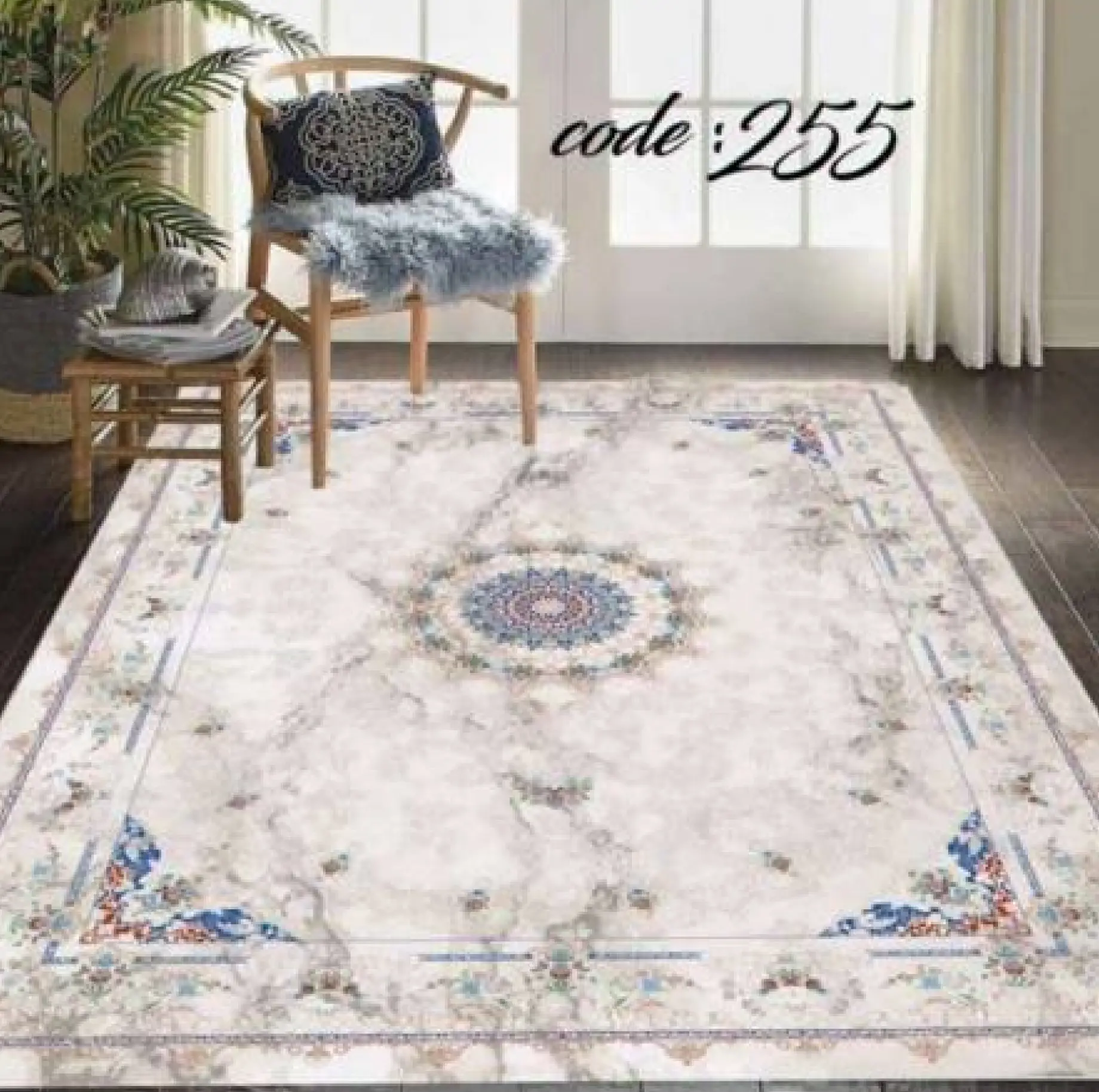 روفرشی کشدار مخمل شانل تراکم بالا (کاور فرش) کد A255 - 1