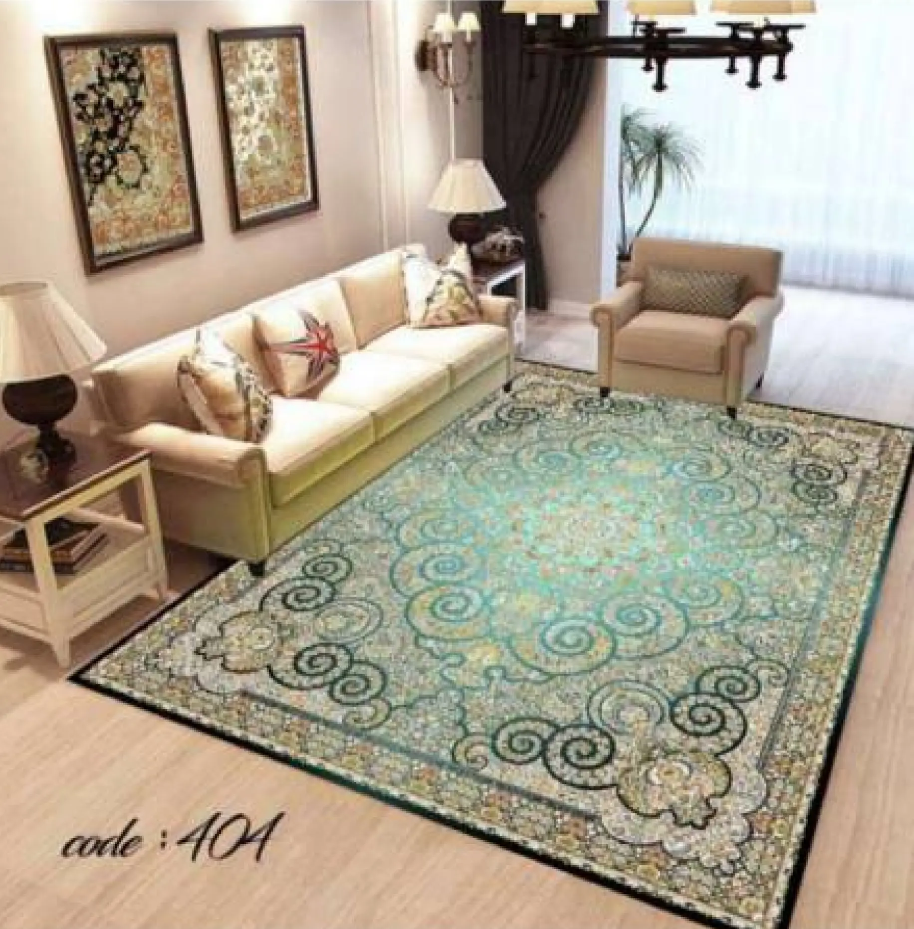 روفرشی کشدار مخمل شانل تراکم بالا (کاور فرش) کد A404 - 1