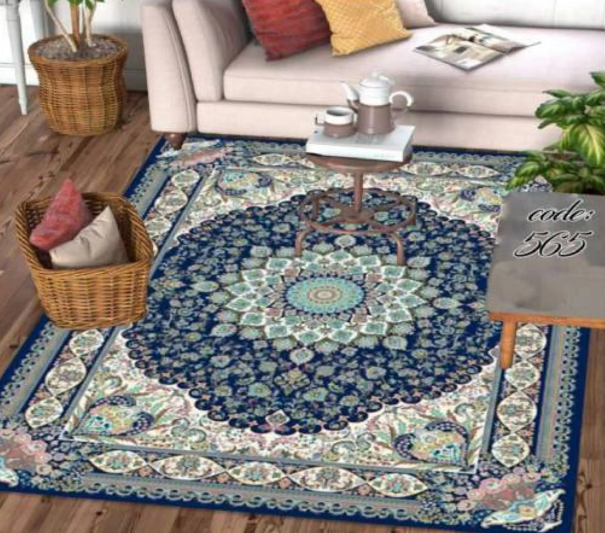 روفرشی کشدار مخمل شانل تراکم بالا (کاور فرش) کد A565 - 1