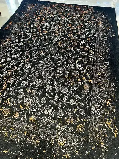 فرشینه ترمزدار و ریشه‌دار رنگ مشکی کد C734 - 1
