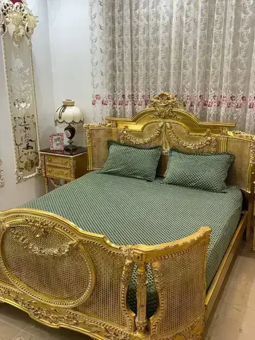 کاور تشک مخمل حبابی کشدار طرح لوزی رنگ زیتونی در تمامی ابعاد - 1