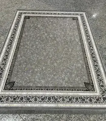 فرشینه ترمزدار طوسی و کرم طلایی طرح کلاسیک کد B1850 - 1