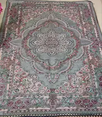 روفرشی مخمل زرکدار 200×150 – طوسی، مناسب منزل و زیر سفره - SZ001 - ارسال فوری - 1