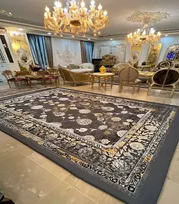 روفرشی کشدار طوسی و طلایی کد B2233 - 1