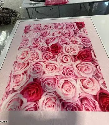 روفرشی کشدار طرح سه بعدی گل رز زیبا کد B0772 - 1