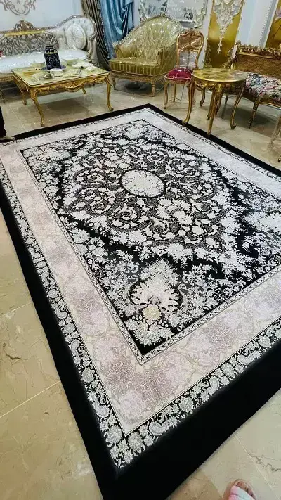 روفرشی کشدار رنگ زمینه مشکی کد B1686 - 1