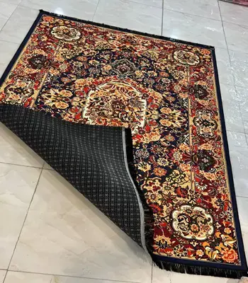 فرشینه ترمزدار سرمه‌ای طرح سنتی کد B1145 - 1