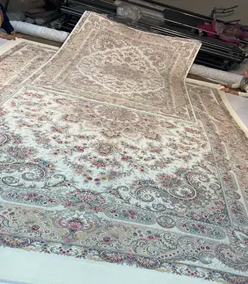 فرشینه ترمزدار کرم طرح فرش تبریز کد B1692 - 1