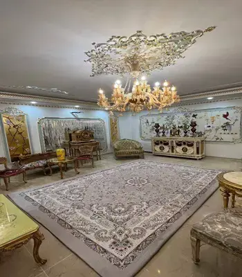 روفرشی کشدار کد B1691 - رنگ زمینه طوسی - 1
