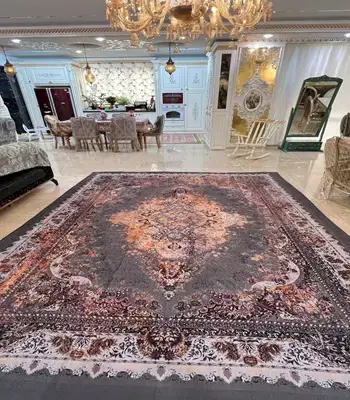 روفرشی کشدار کد B1645 - رنگ زمینه طوسی - 1