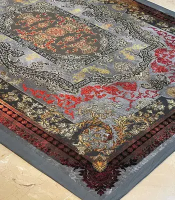 روفرشی کشدار کد B1834 - رنگ زمینه طوسی - 1