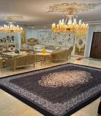 روفرشی کشدار B1416 - رنگ زمینه سرمه ای - 1