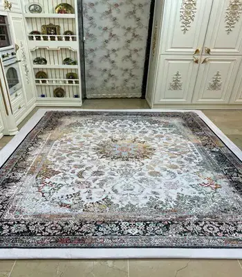 روفرشی کشدار طرح وینتیج کد B1714 - رنگ زمینه کرم - 1