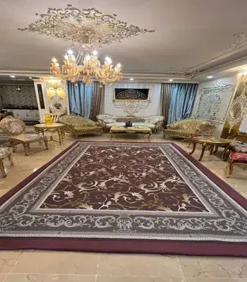 روفرشی کشدار کد B1875 - رنگ زمینه طوسی - 1