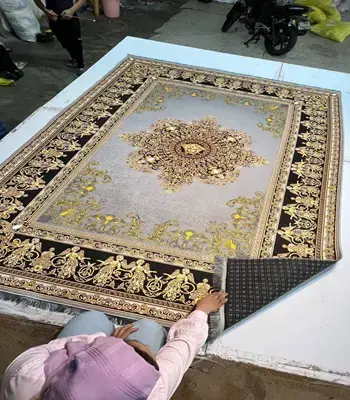 فرشینه ترمزدار طوسی طرح ورساچه کد B1464 - 1