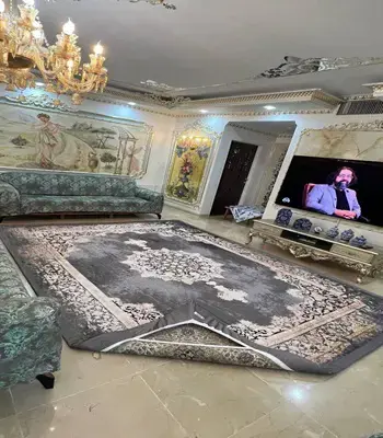روفرشی کشدار کد B1845 - رنگ زمینه طوسی - 1
