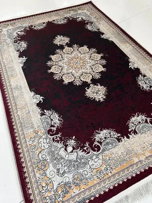 فرشینه ترمزدار کد A818 رنگ زمینه زرشکی - تولید در ابعاد دلخواه - 1