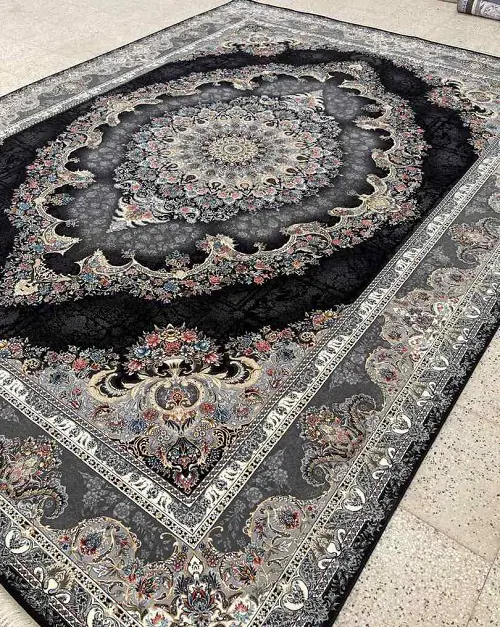 فرش 1000 شانه طرح ویونا سرمه ای - ارسال رایگان - 1