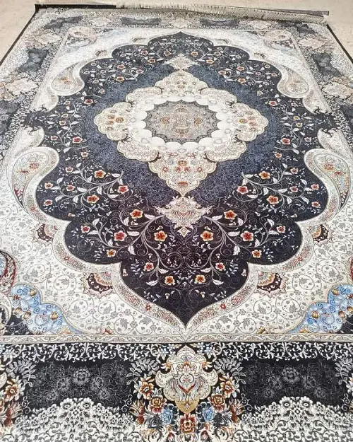 فرش سرمه‌ای 1000 شانه طرح زیبای سوگند - ارسال رایگان - 1