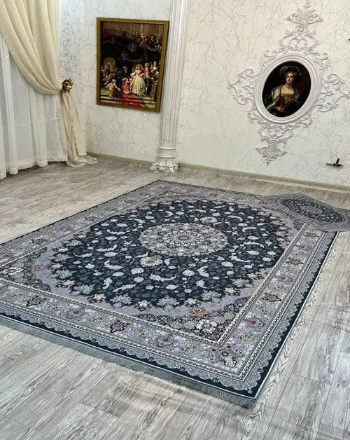 فرشینه ترمزدار طرح فرش ترکیب رنگ طوسی و دودی  کد B1552 - 1