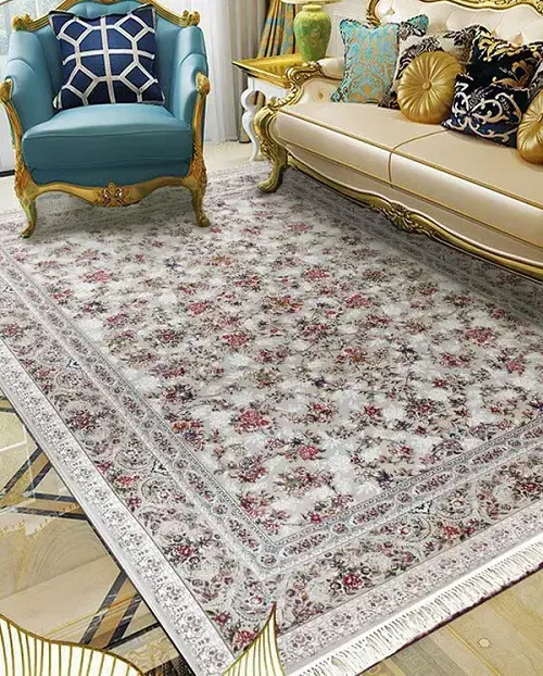فرش بهشت نقره‌ای 1200 شانه طرح افشان – ارسال رایگان - 1