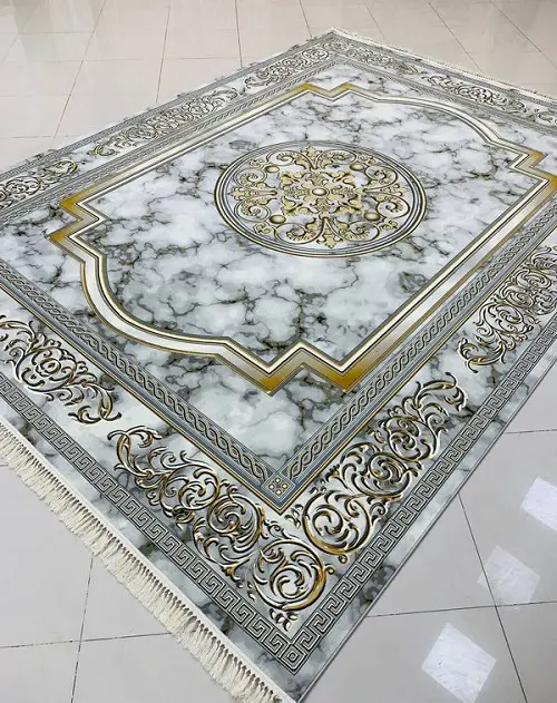 فرش طرح سنگ طوسی 1200 شانه طرح هلن سیلور – ارسال رایگان - 1