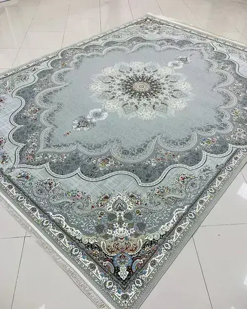 فرش طوسی 1500 شانه طرح بهدیس گل برجسته – ارسال رایگان - 1
