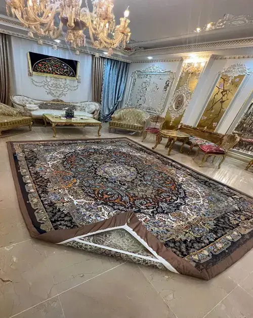 روفرشی کشدار رنگ زمینه نسکافه‌ای مدل B1819 - 1