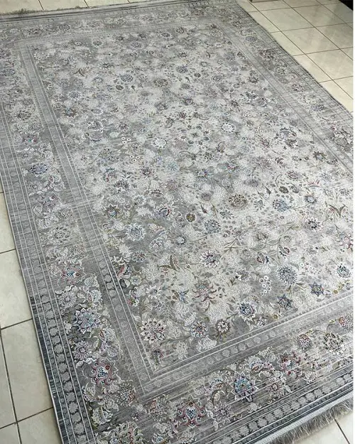 فرش 1500 شانه وینتیج طوسی طرح مانیسا – ارسال رایگان - 1