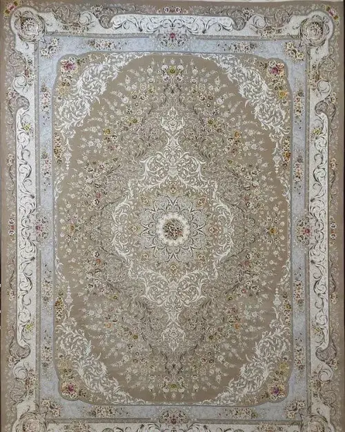 فرش ماشینی نسکافه‌ای 1200 شانه طرح بهدخت – ارسال رایگان - 1