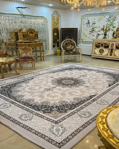 روفرشی کشدار رنگ زمینه فیلی و کرم مدل B1816 - 1