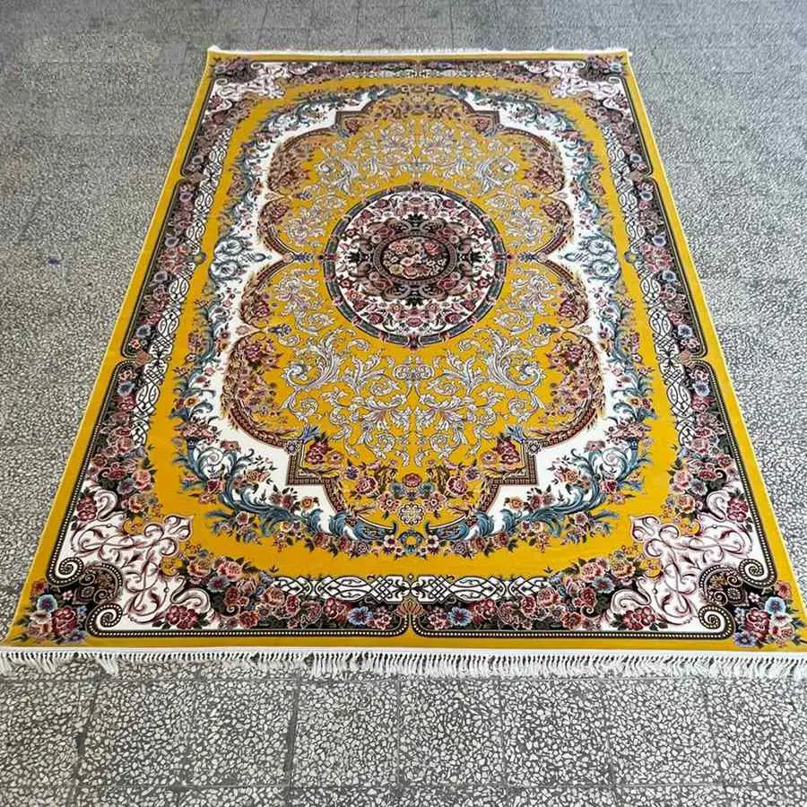 فرش افشان 1200 شانه طلاکوب – طرح امپراتور نقره‌ای - ارسال رایگان - 1