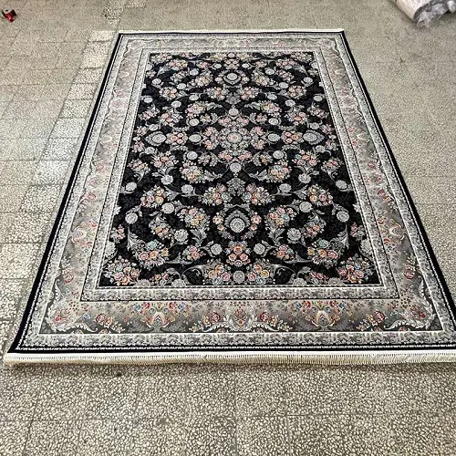 فرش 1200 شانه – طرح پارسا (زمینه سرمه‌ای، خاب مسطح) - ارسال رایگان - 1