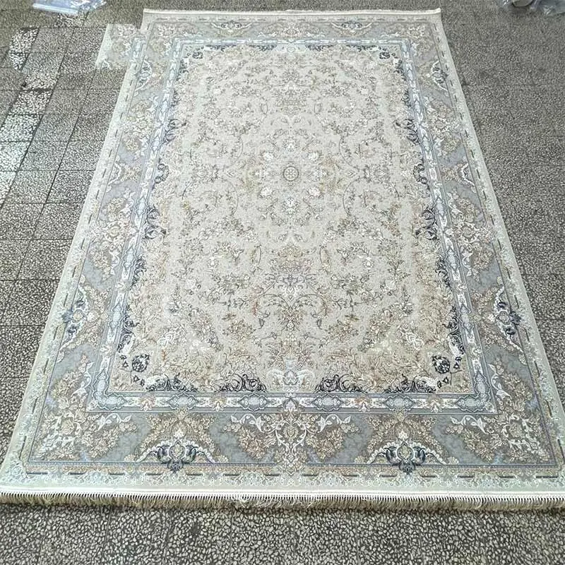 فرش 1200 شانه – طرح کیمیا (زمینه صدفی، گل برجسته) - ارسال رایگان - 1