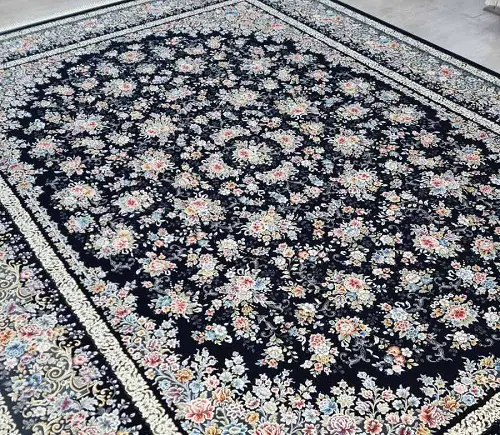 فرش 1200 شانه آیلار سرمه‌ای – ظرافت، اصالت و زیبایی در یک طرح شیک - ارسال رایگان - 1