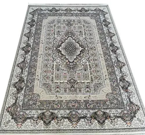 فرش 1200 شانه طوسی طرح شیما – ترکیبی از سادگی شیک و لطافت مدرن - ارسال رایگان - 1
