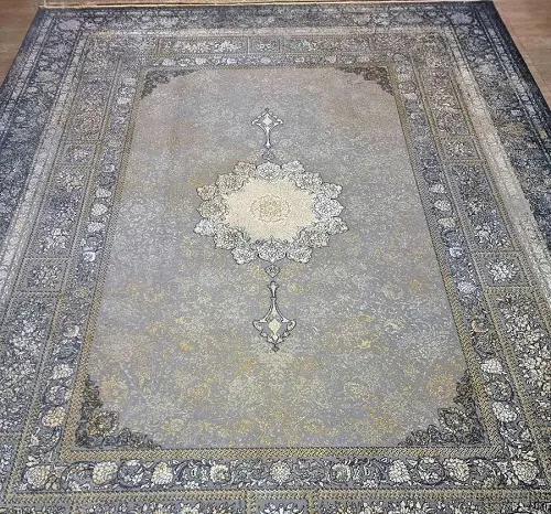 فرش 1200 شانه مدرن زمینه دلفینی – طرح 9040؛ جلوه‌ای متفاوت و مینیمال برای دکوراسیون‌های امروزی - ارسال رایگان - 1