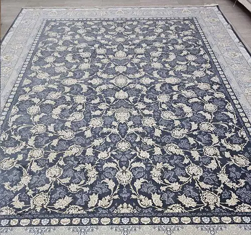 فرش طلاکوب افشان 1200 شانه پرستو متالیک – درخششی طلایی روی زمینه‌ای مدرن و متالیک - ارسال رایگان - 1