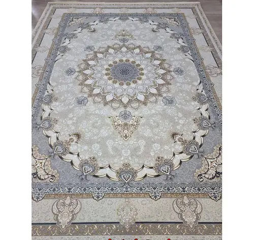 فرش 1200 شانه طرح تندیس زمینه صدفی (طرح دست‌بافت) – ارسال رایگان - 1