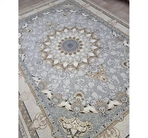 فرش 1200 شانه طوسی طلایی تندیس – ارسال رایگان - 1