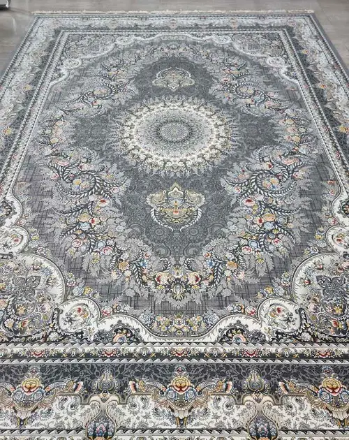 فرش 1200 شانه طرح اطلس نقره‌ای – ارسال رایگان - 1