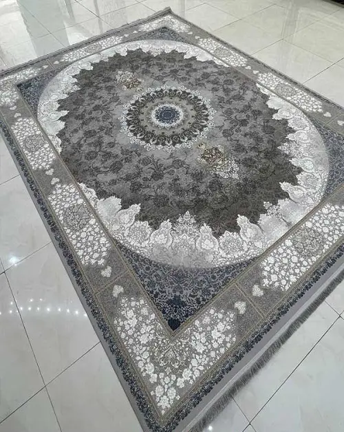 فرش 1200 شانه نقره‌ای آبی – تراکم 3600 – کد 1353 – ارسال رایگان - 1