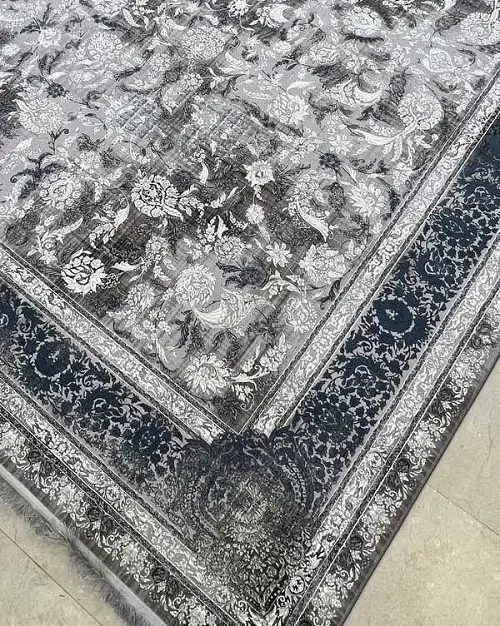 فرش 1200 شانه طوسی آبی – کد 1331 – تراکم 3600 – ارسال رایگان - 1